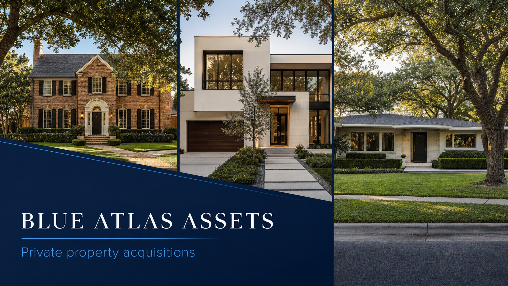 Illustrative residential property styles considered by Blue Atlas Assets